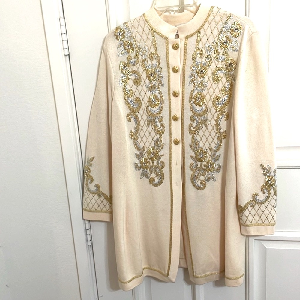 St. John Evening Coat Embellished lavishly  Sz 12